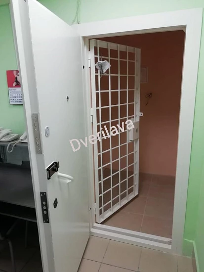 Дверь 3-го класса устойчивости к взлому  с дублирующей решетчатой дверью